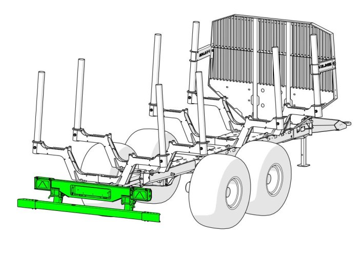Alasuoja takavaloilla ja rekisterikilvellä